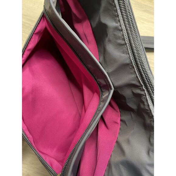 Travel On Bag RFID Purse Gray / Purple Crossbody Adjustable Strap Zip Pockets - Picture 3 of 7